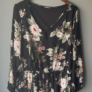 Charlotte Russe size 2X black floral dress